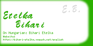 etelka bihari business card